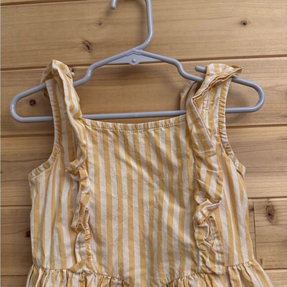 Hanna Andersson Size 100/4 Mustard Yellow Pinstripe Sleeveless Dress - Picture 5 of 12